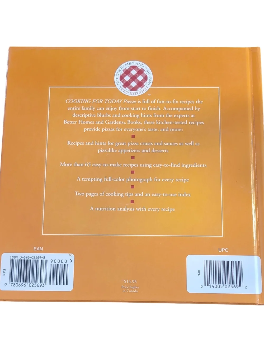 Better Homes and Gardens Pizzas Cookbook - Orange Cover